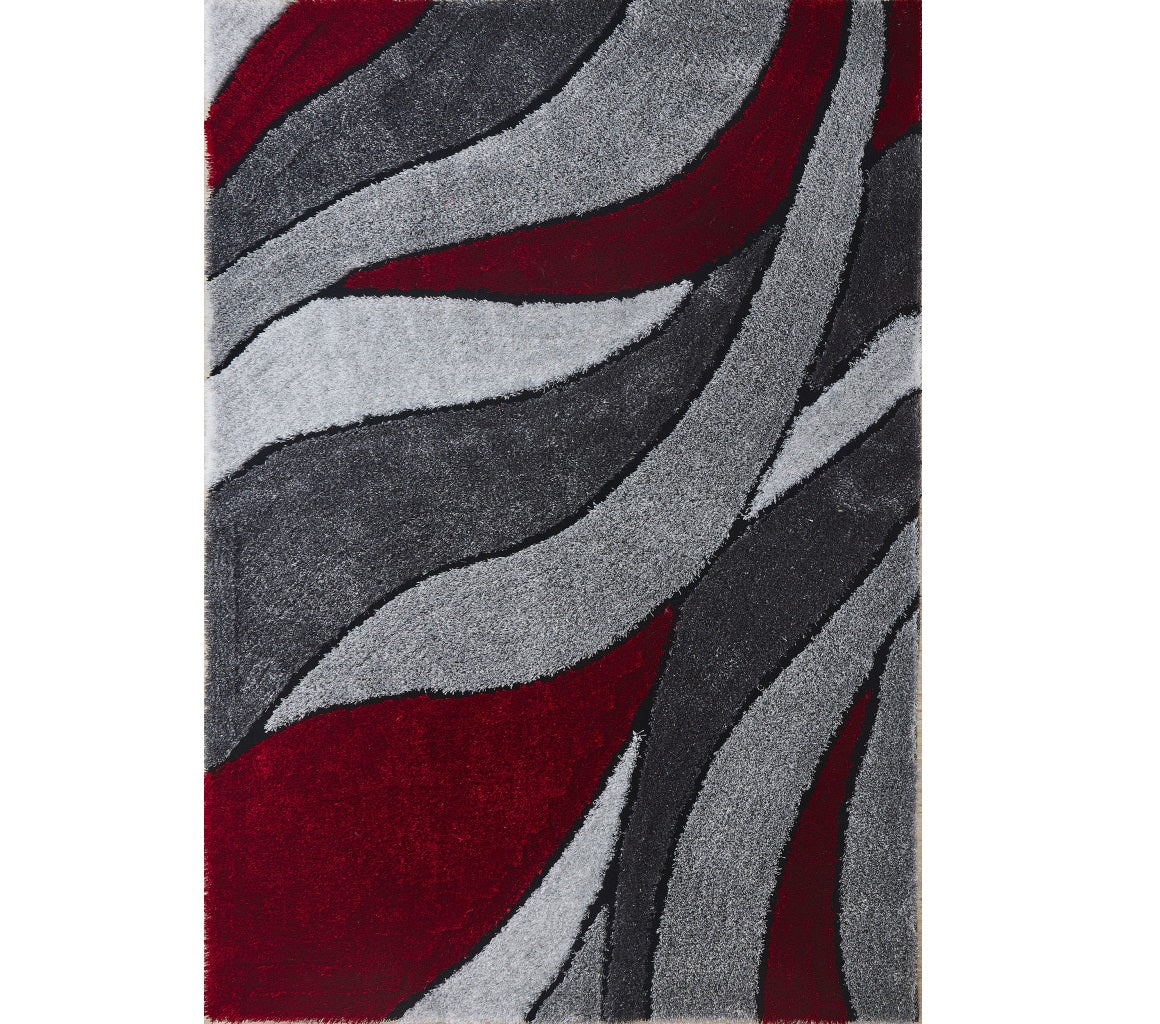 5' x 7' Red Shag Hand Tufted Area Rug