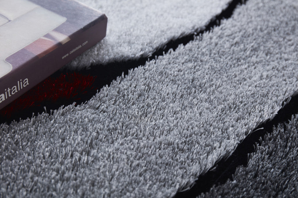 5' x 7' Red Shag Hand Tufted Area Rug
