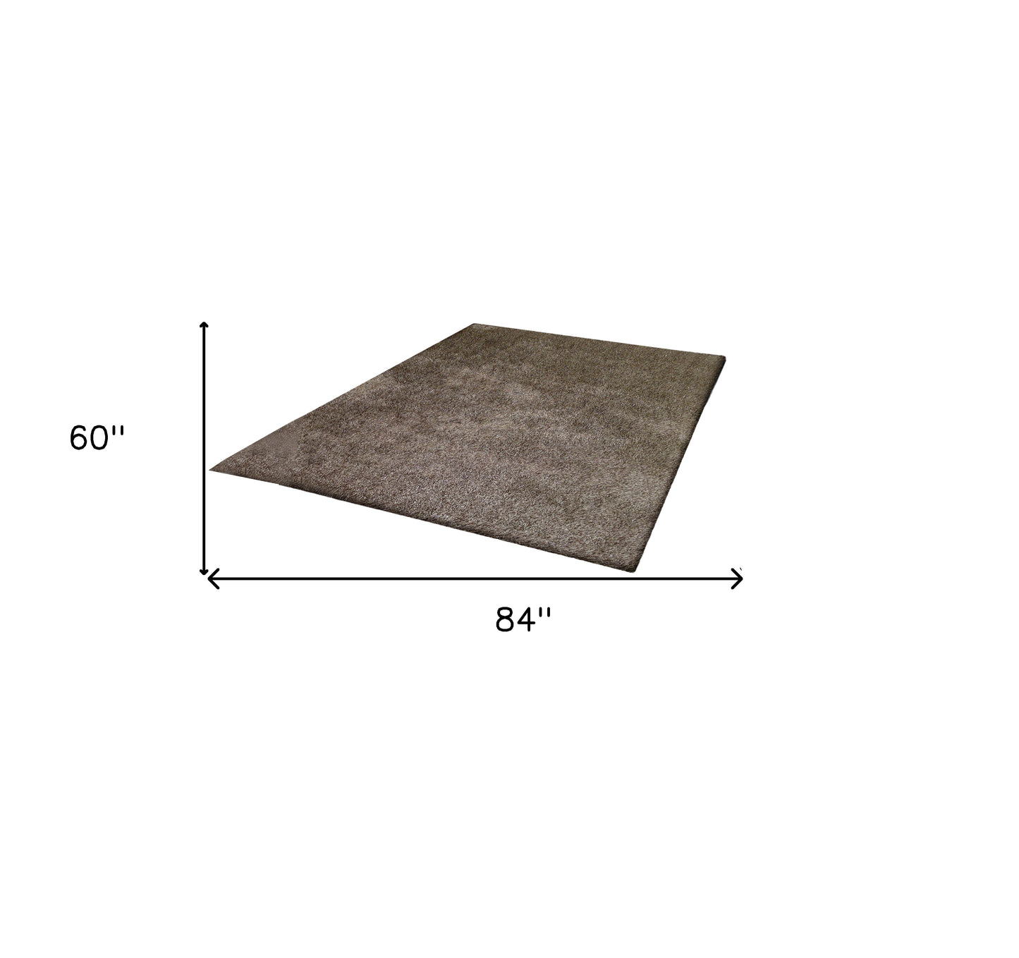5' x 7' Brown Shag Hand Tufted Area Rug