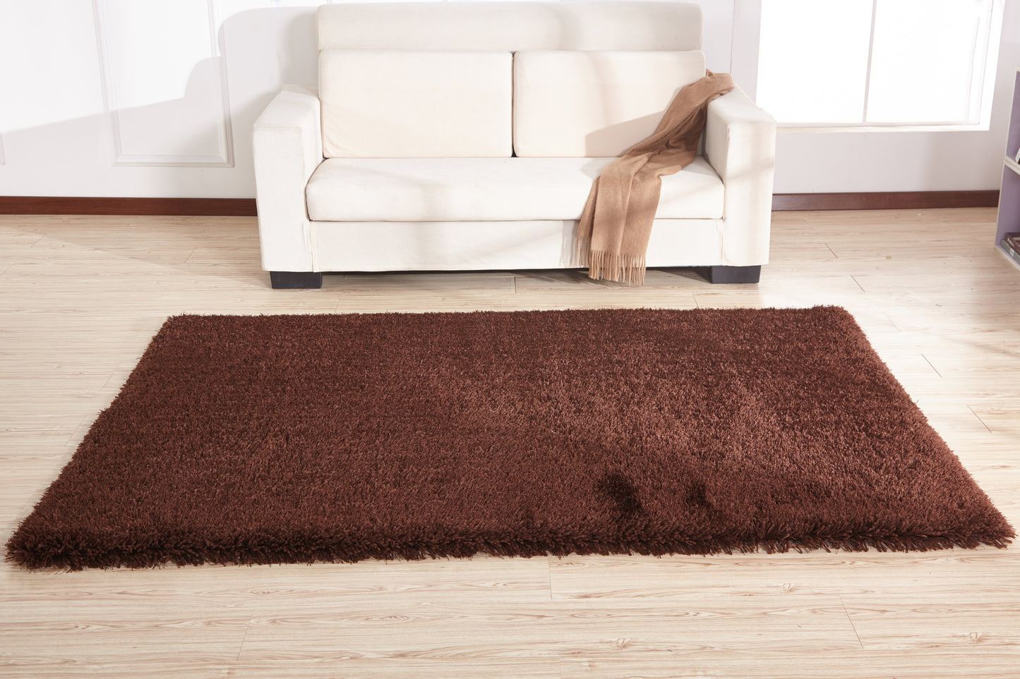 8' x 11' Brown Shag Hand Tufted Area Rug
