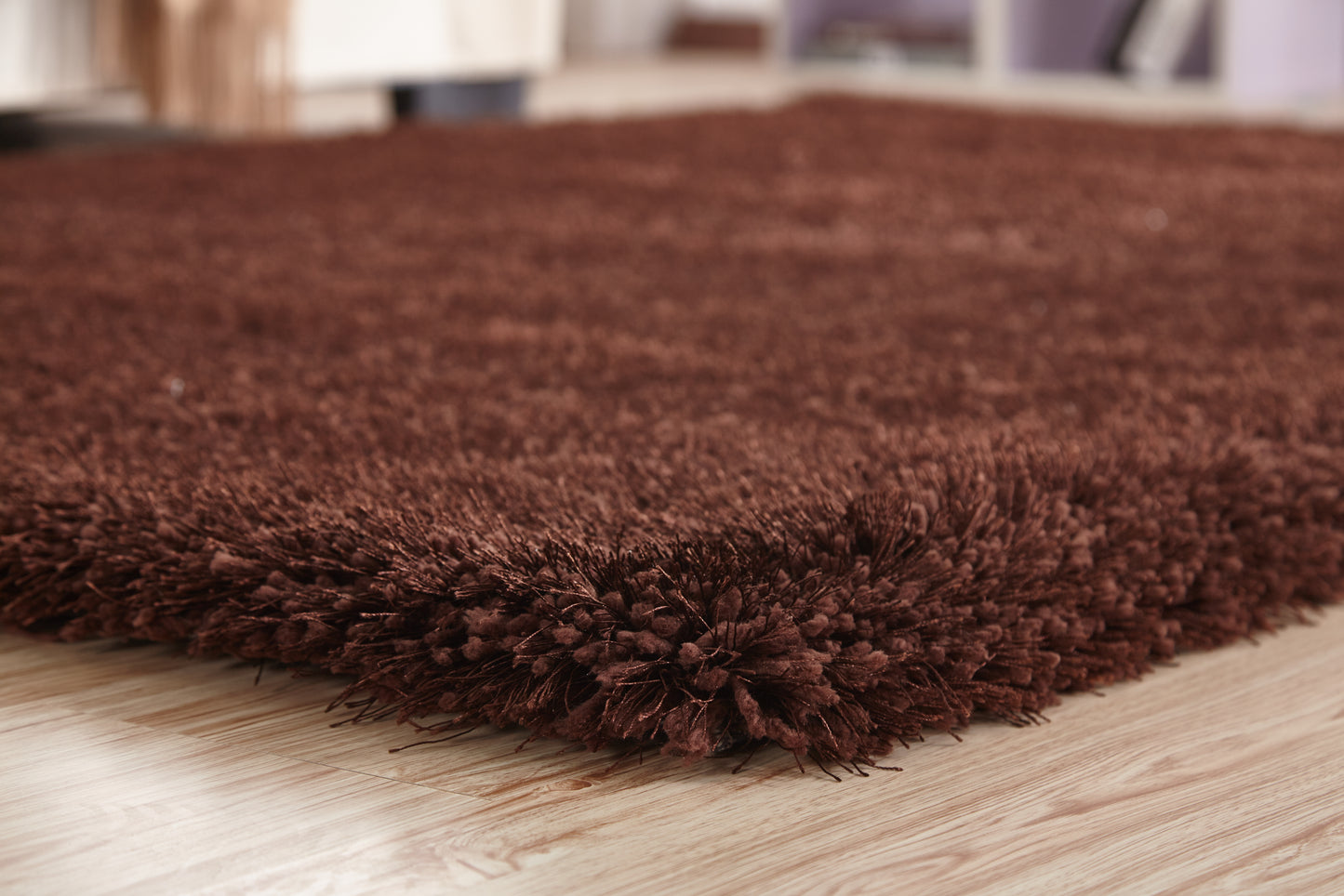 8' x 11' Brown Shag Hand Tufted Area Rug
