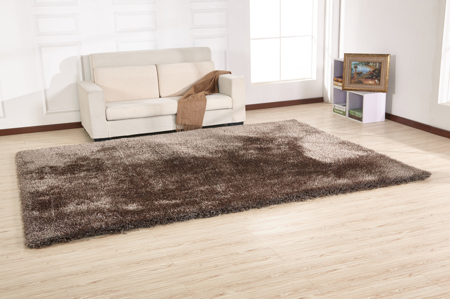 5' x 7' Charcoal Shag Hand Tufted Area Rug