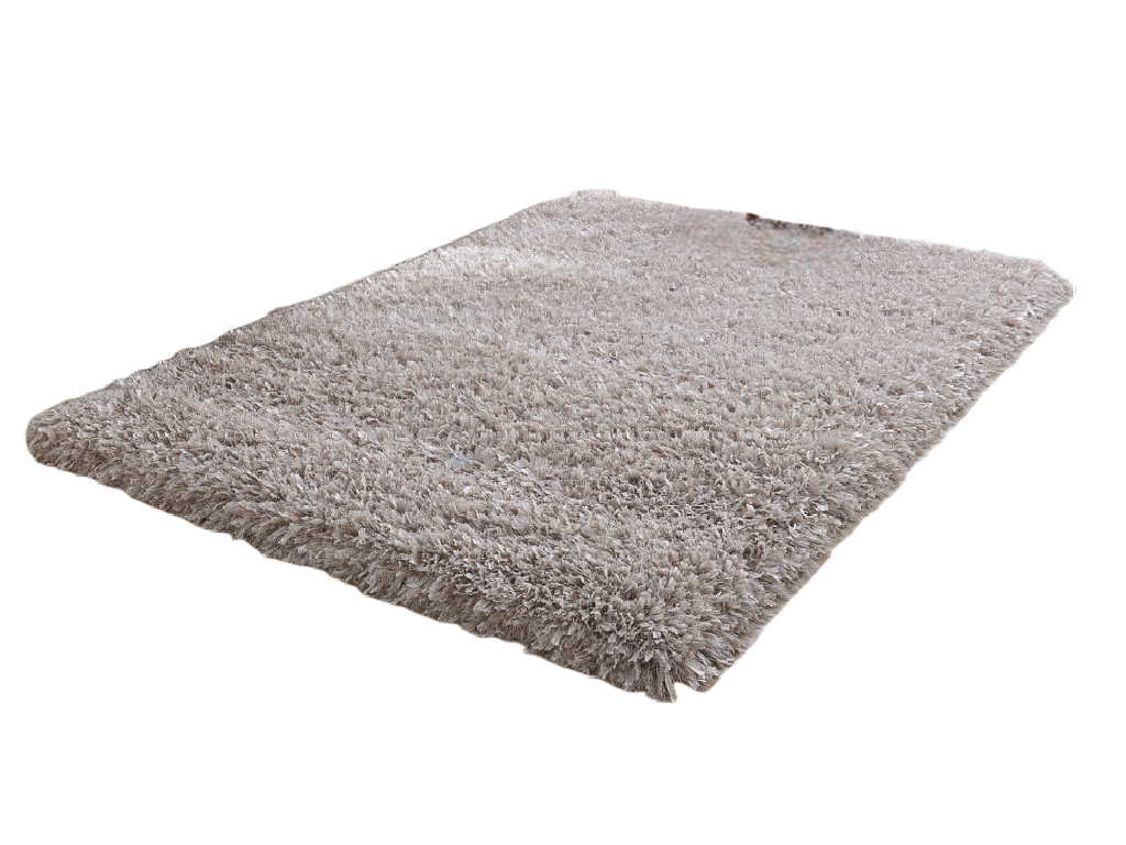5' x 7' Beige Shag Hand Tufted Area Rug