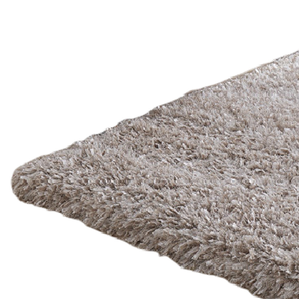5' x 7' Beige Shag Hand Tufted Area Rug