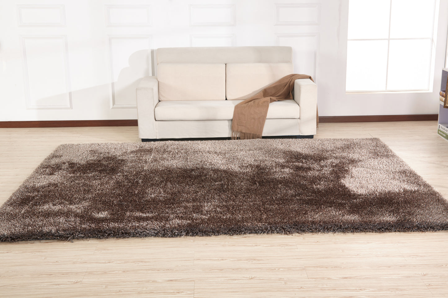5' x 7' Charcoal Shag Hand Tufted Area Rug