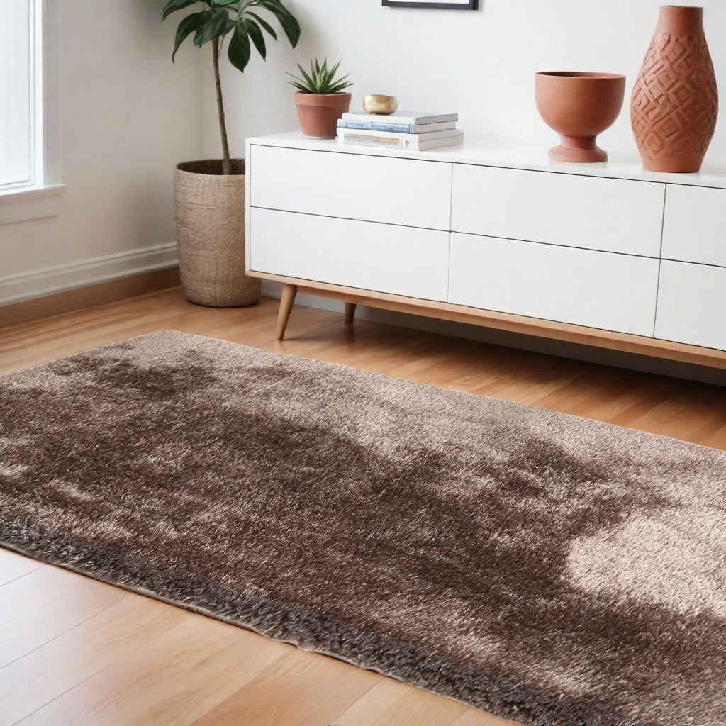 5' x 7' Charcoal Shag Hand Tufted Area Rug
