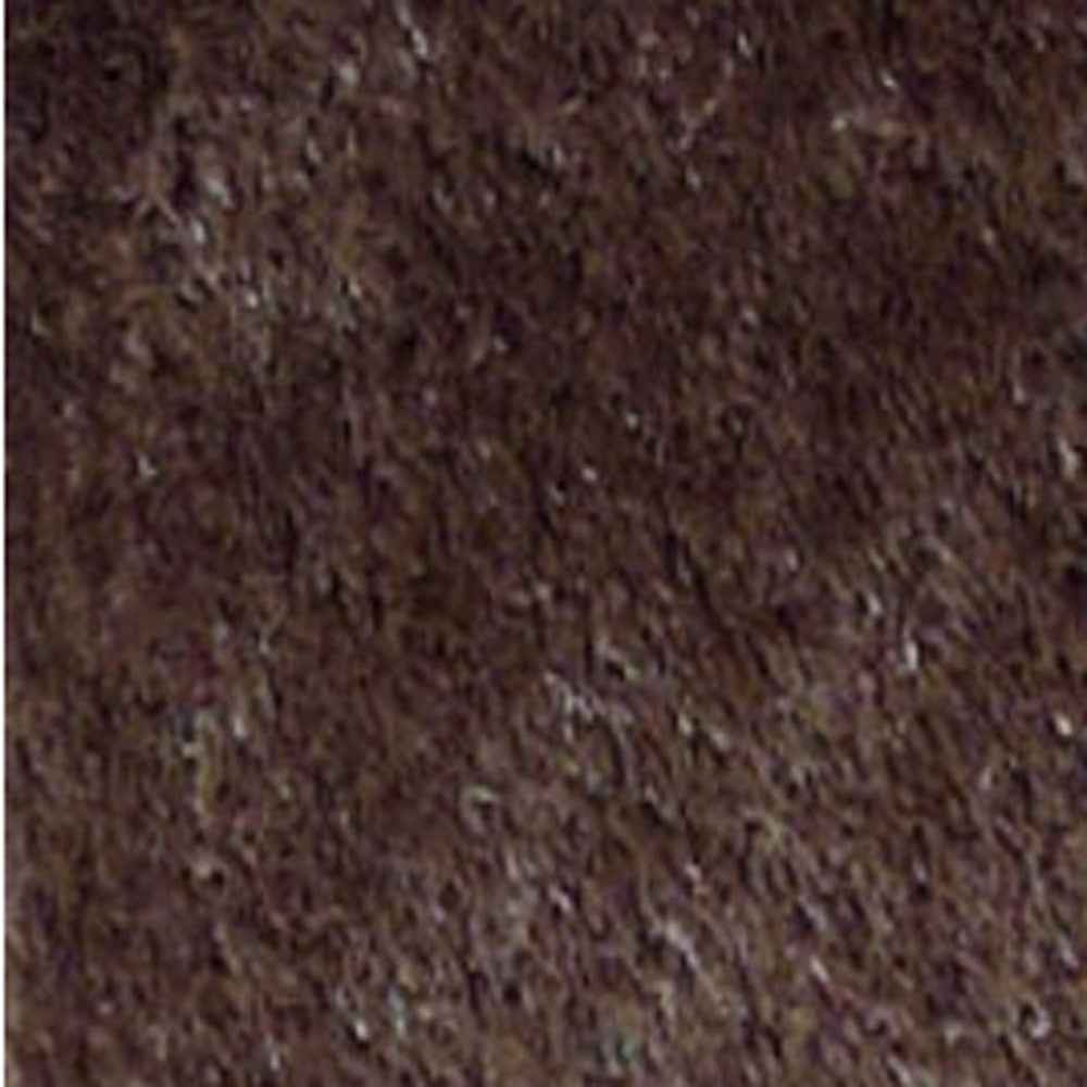 5' x 7' Brown and Orange Shag Hand Tufted Area Rug