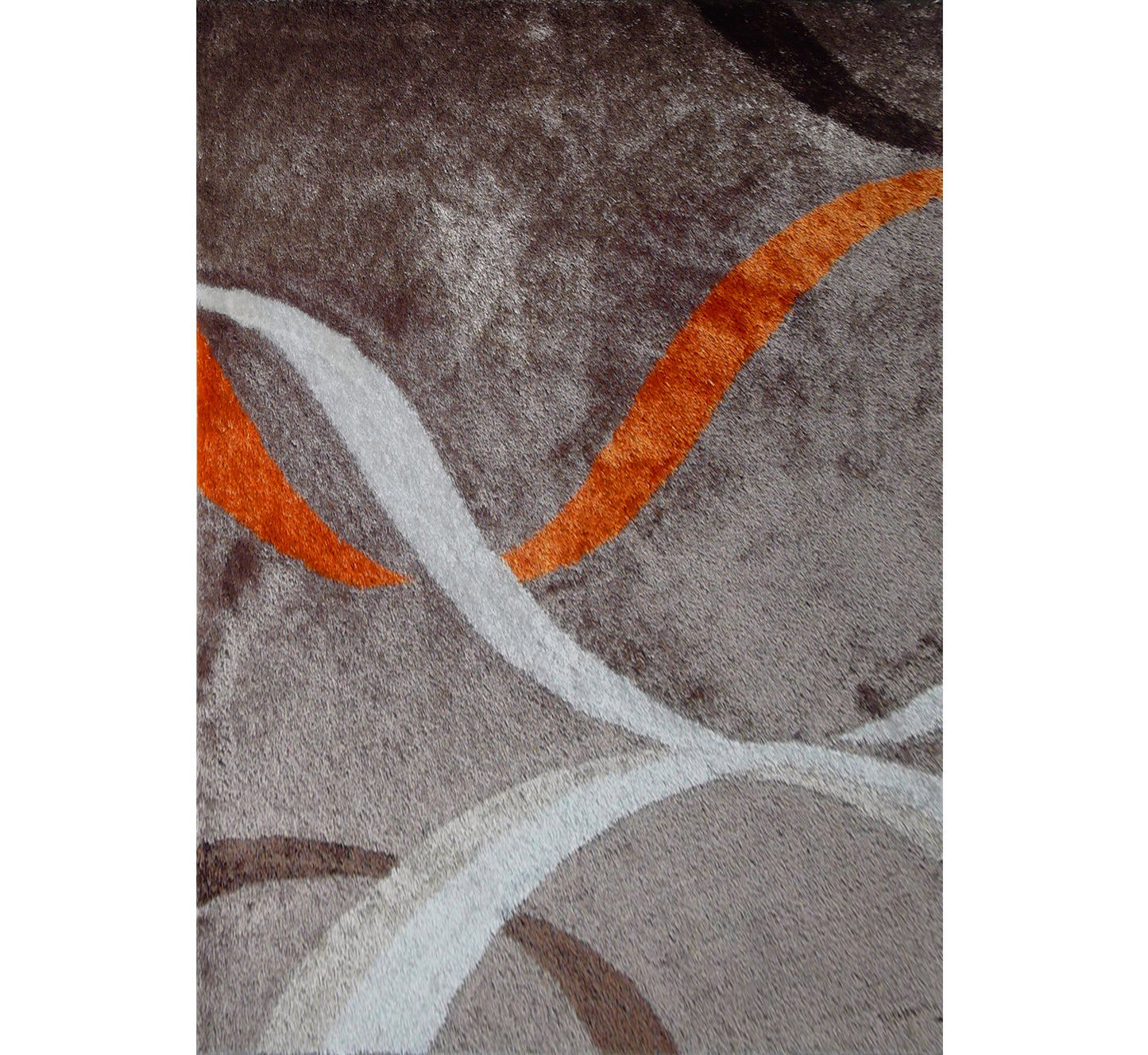 5' x 7' Brown and Orange Shag Hand Tufted Area Rug