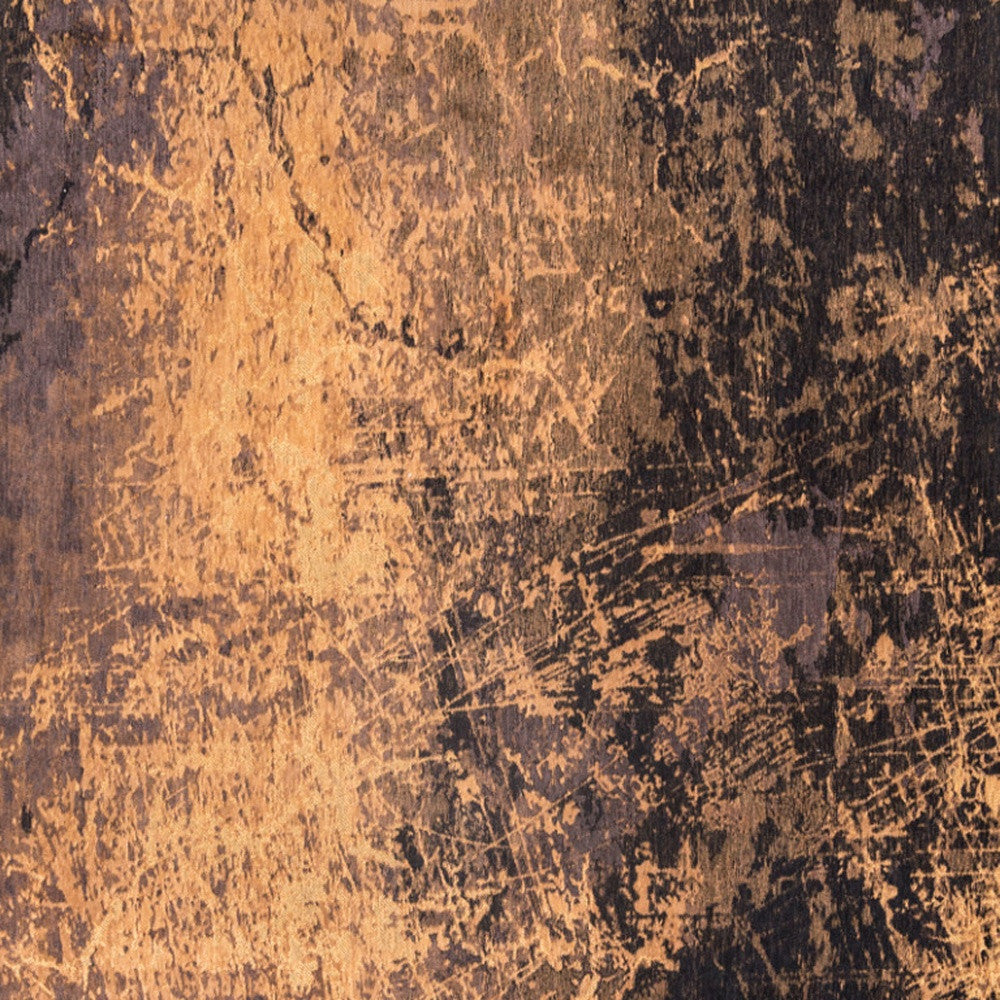 5' x 7' Yellow and Brown Abstract Non Skid Area Rug