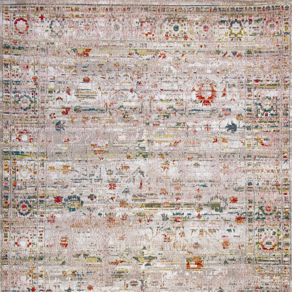 8' x 11' Gray and Brown Oriental Non Skid Area Rug