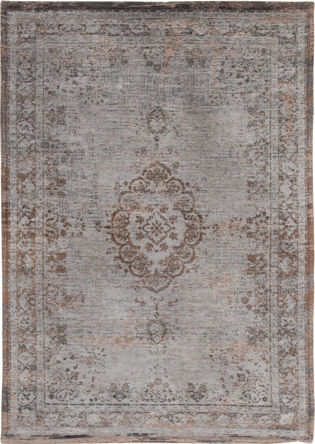7' x 9' Gray and Beige Medallion Non Skid Area Rug