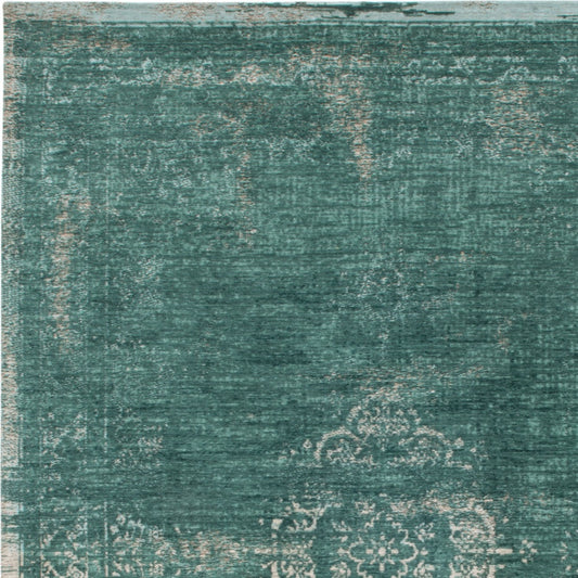 5' x 7' Gray and Green Medallion Non Skid Area Rug