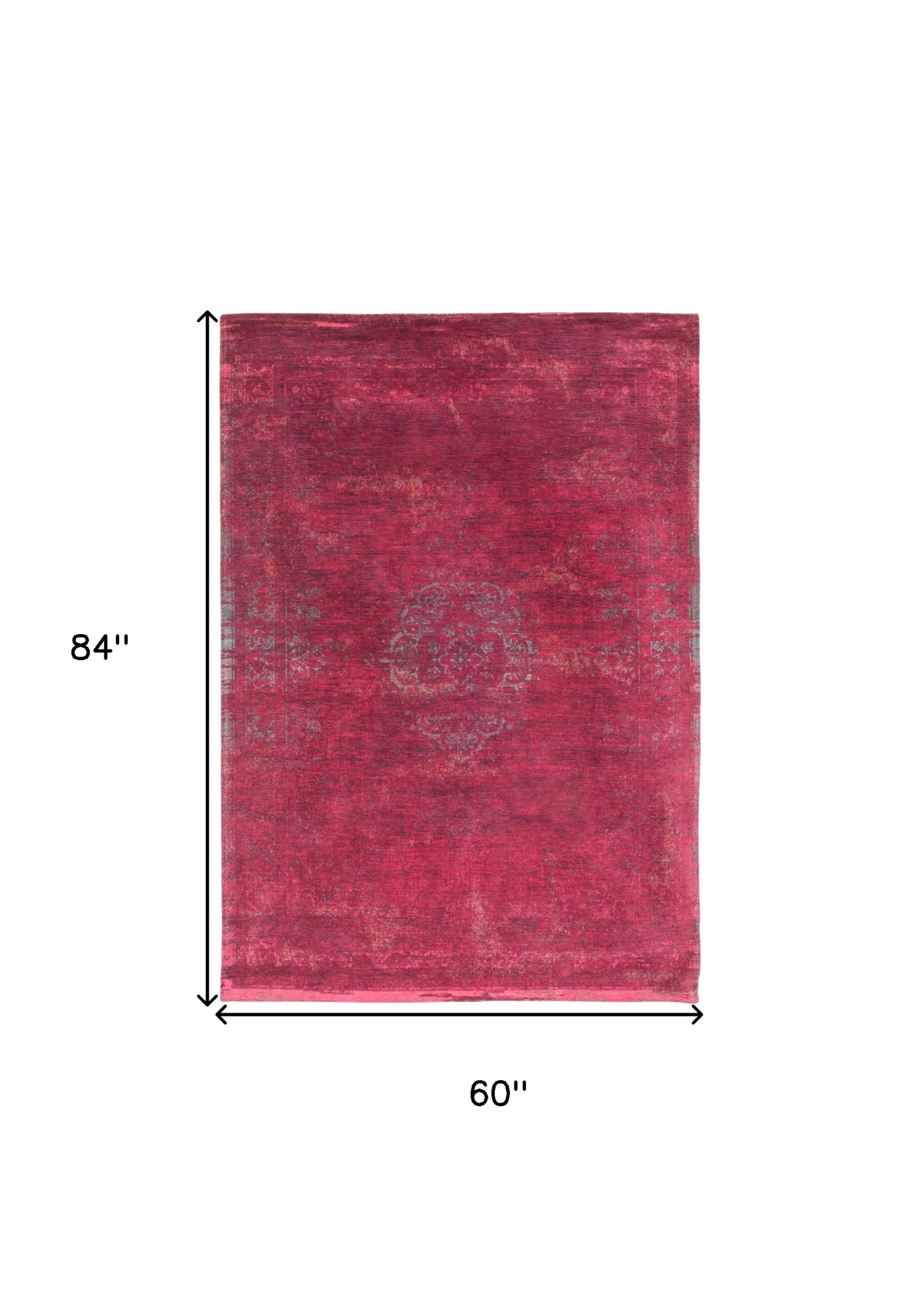 6' X 8' Gray and Pink Medallion Non Skid Area Rug