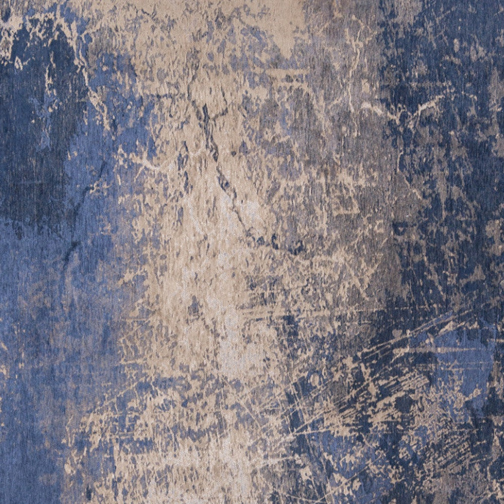 8' x 11' Blue and Gray Abstract Non Skid Area Rug