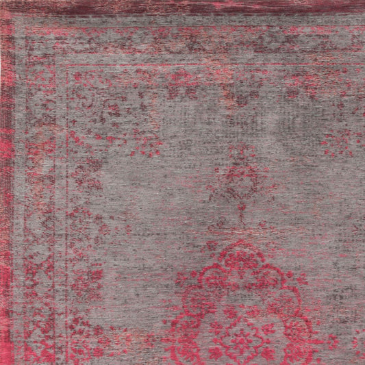 5' x 7' Gray and Pink Medallion Non Skid Area Rug