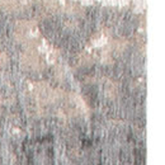 5' x 7' Gray and White Abstract Non Skid Area Rug