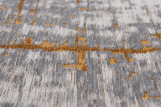 7' x 9' Gray and Gold Abstract Non Skid Area Rug