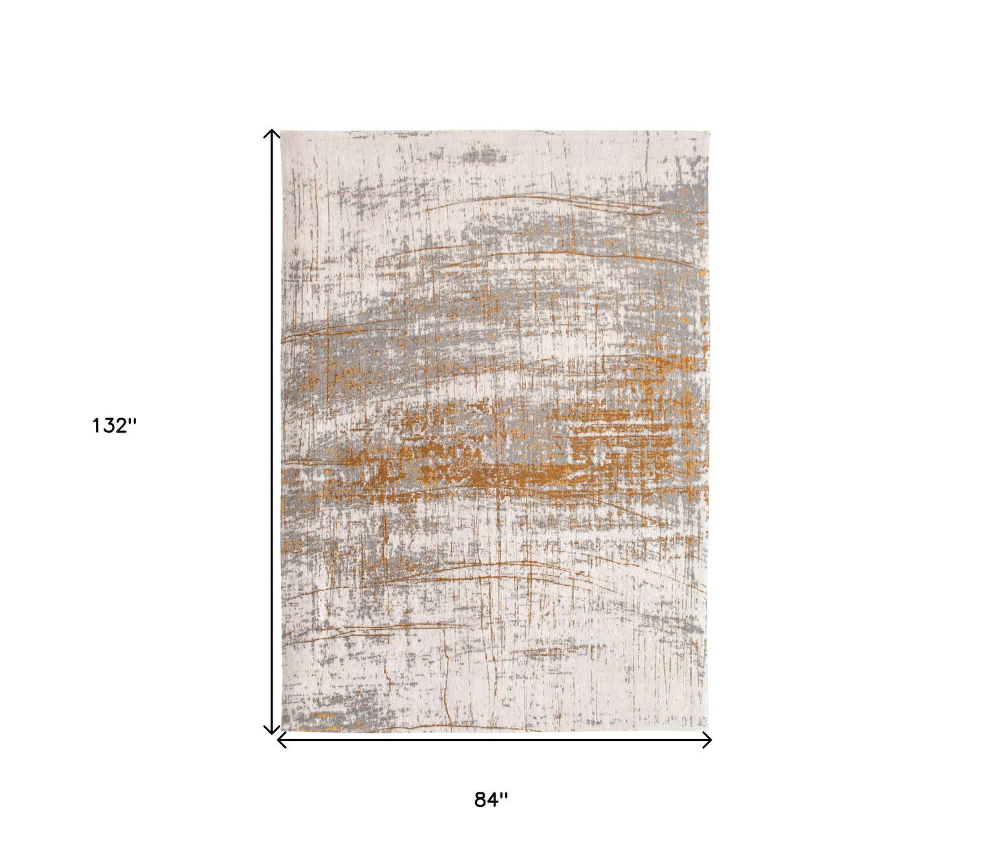 8' x 11' Gray and Gold Abstract Non Skid Area Rug