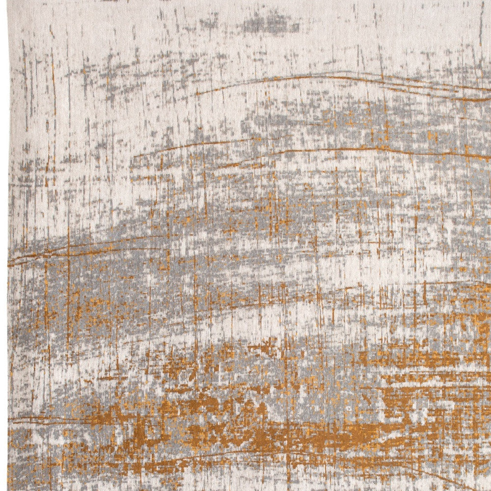 8' x 11' Gray and Gold Abstract Non Skid Area Rug