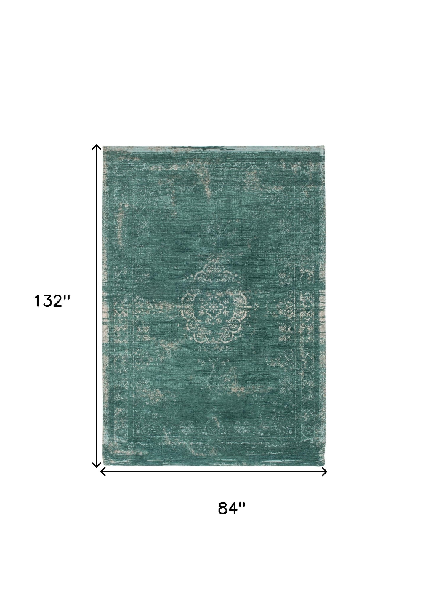8' x 11' Gray and Green Medallion Non Skid Area Rug