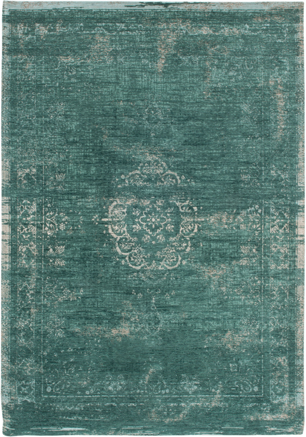 8' x 11' Gray and Green Medallion Non Skid Area Rug