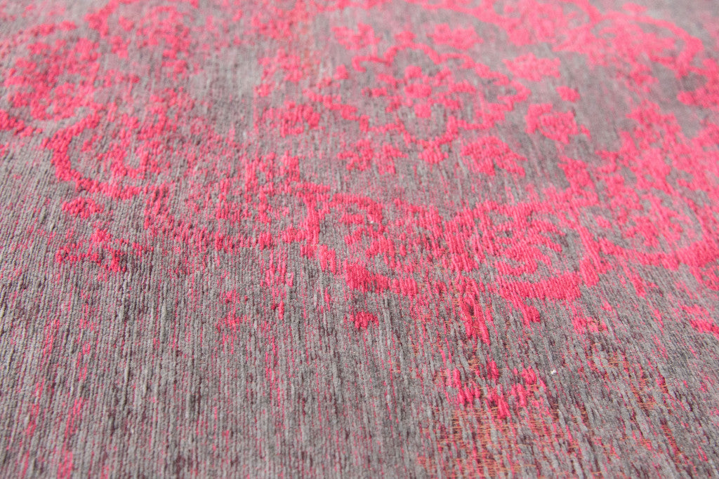 7' x 9' Gray and Pink Medallion Non Skid Area Rug