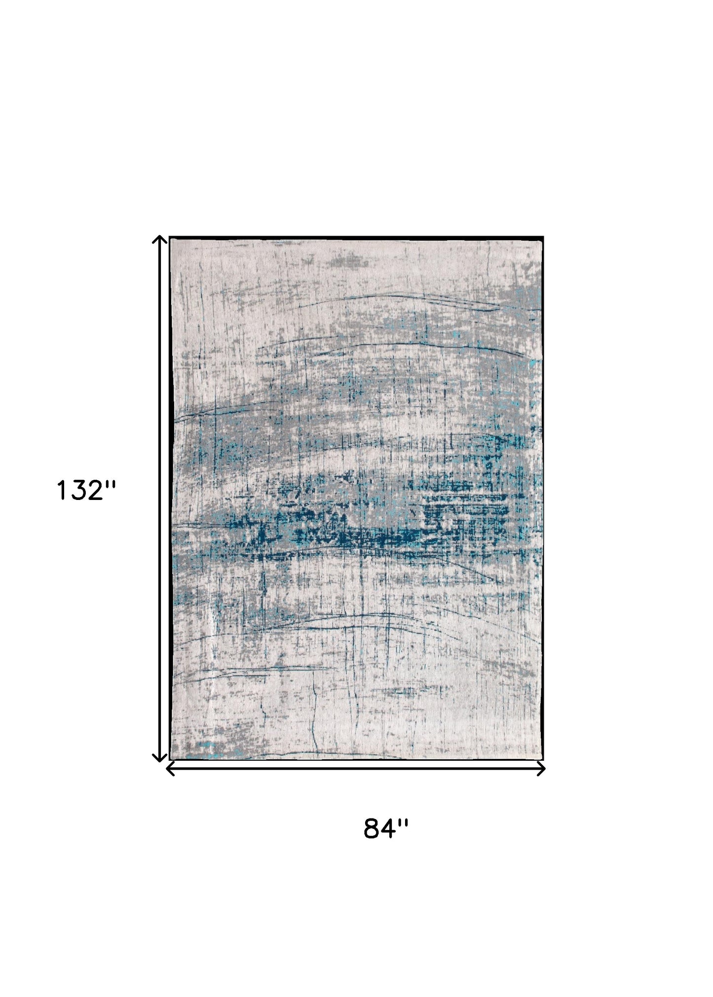 8' x 11' Blue and Gray Abstract Non Skid Area Rug