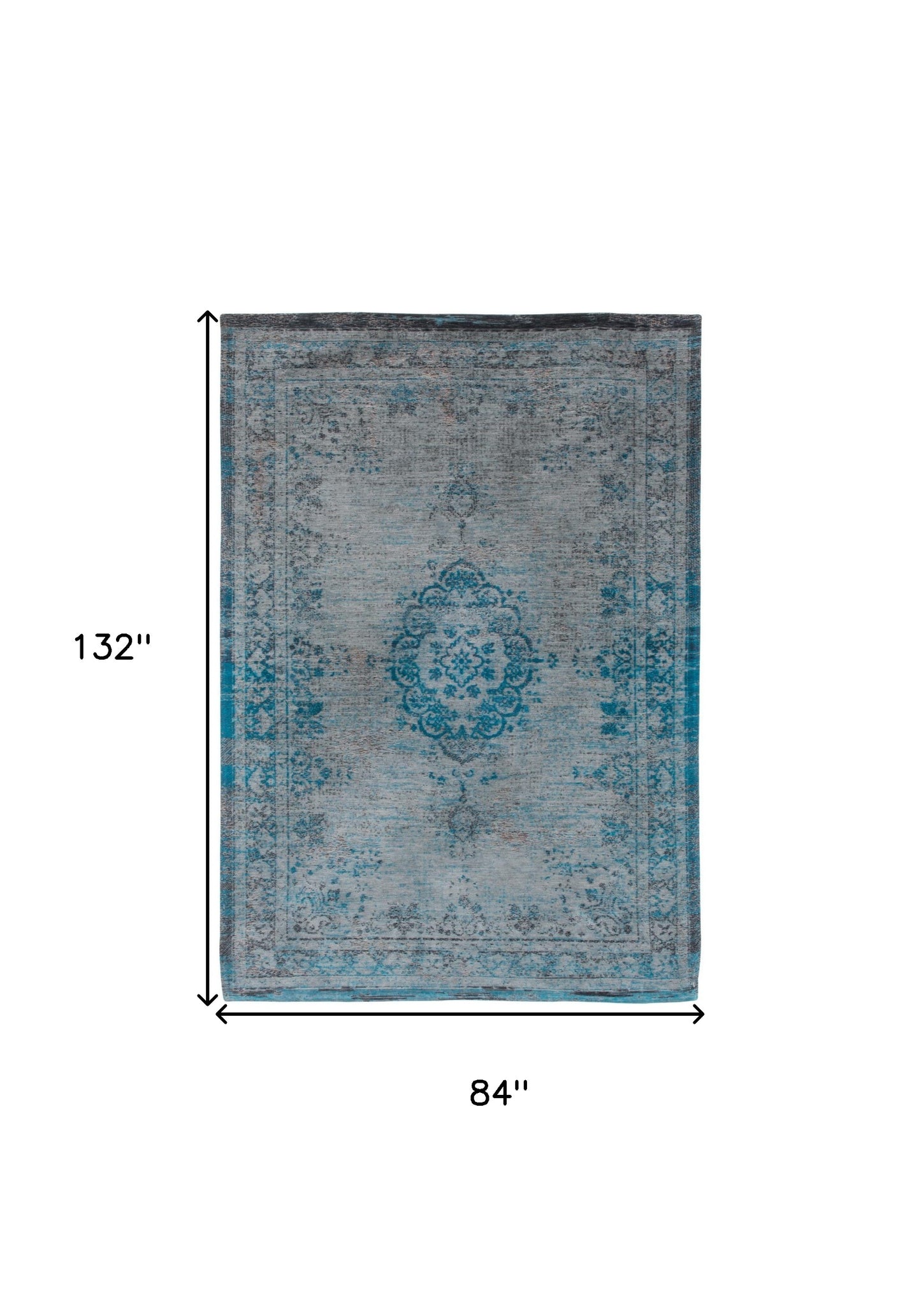 8' x 11' Gray and Green Medallion Non Skid Area Rug