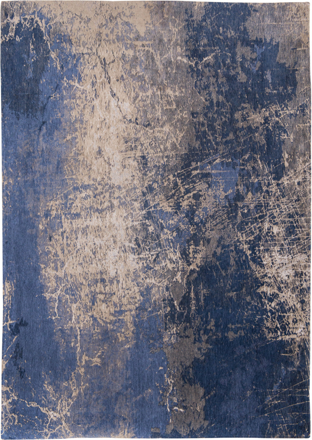 3' X 5' Blue and Gray Abstract Non Skid Area Rug