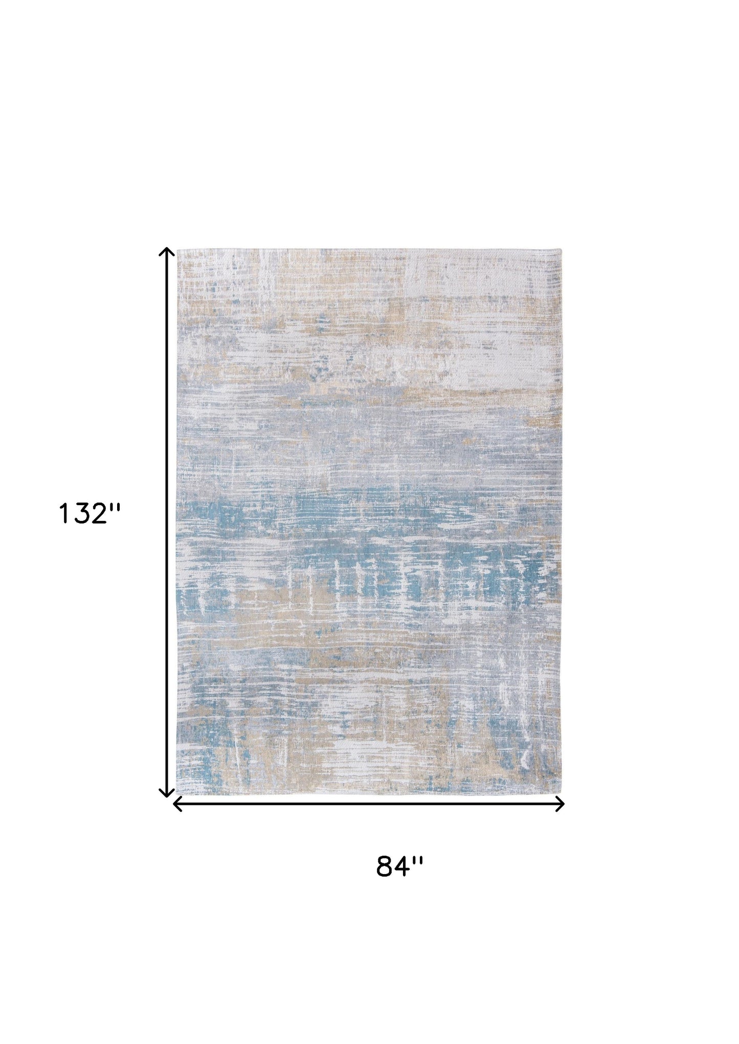 8' x 11' Blue and Yellow Abstract Non Skid Area Rug