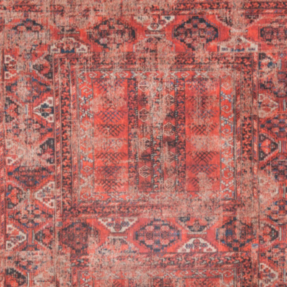 6' X 8' Red Oriental Non Skid Area Rug