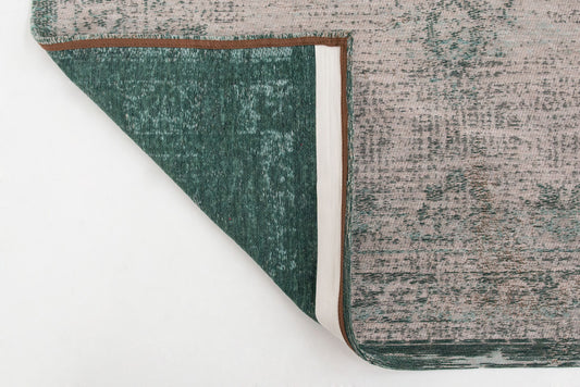 5' x 7' Gray and Green Medallion Non Skid Area Rug