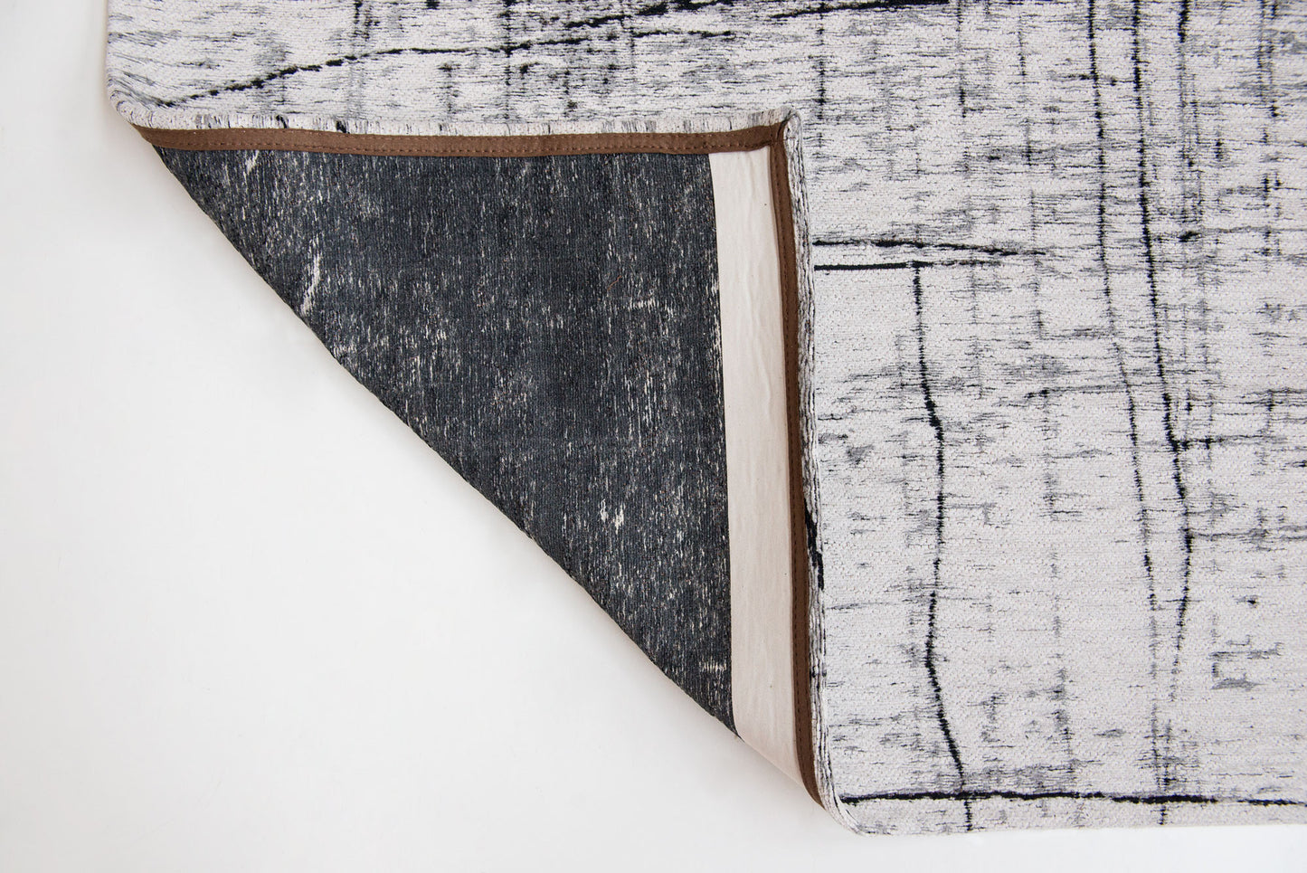 3' X 5' Black and White Abstract Non Skid Area Rug