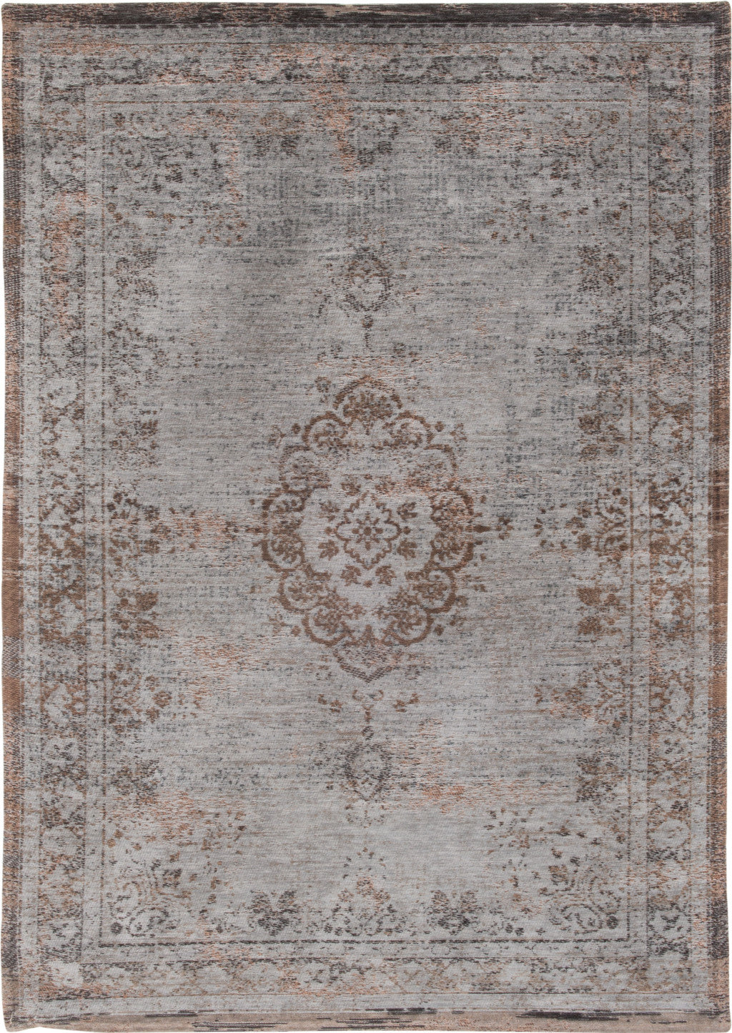 5' x 7' Gray and Beige Medallion Non Skid Area Rug