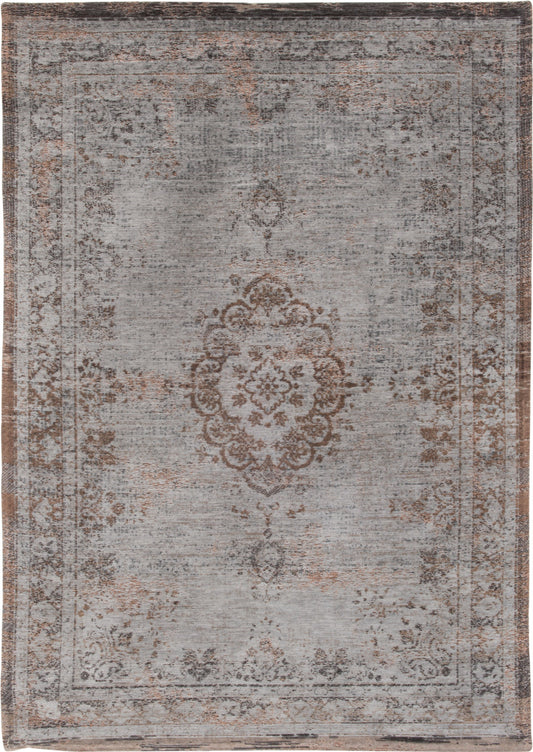 5' x 7' Gray and Beige Medallion Non Skid Area Rug