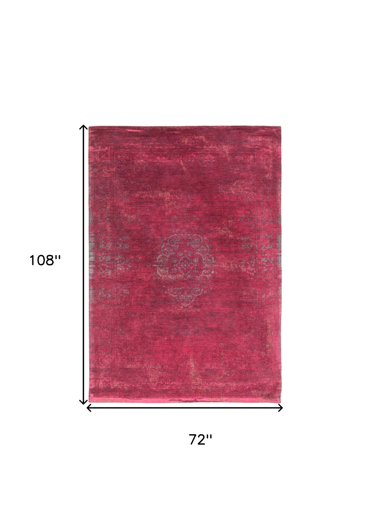 7' x 9' Gray and Pink Medallion Non Skid Area Rug