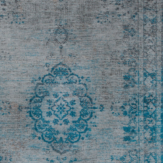 5' x 7' Gray and Green Medallion Non Skid Area Rug