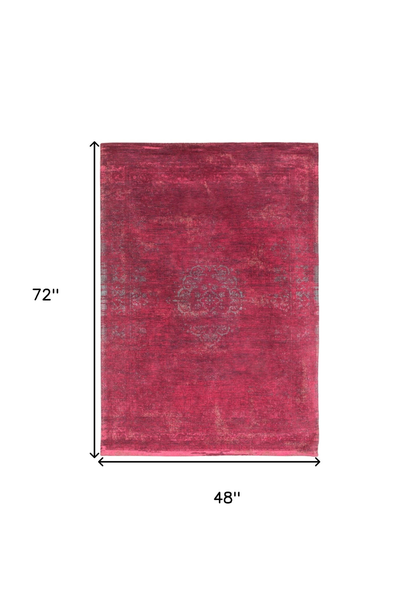 5' x 7' Gray and Pink Medallion Non Skid Area Rug