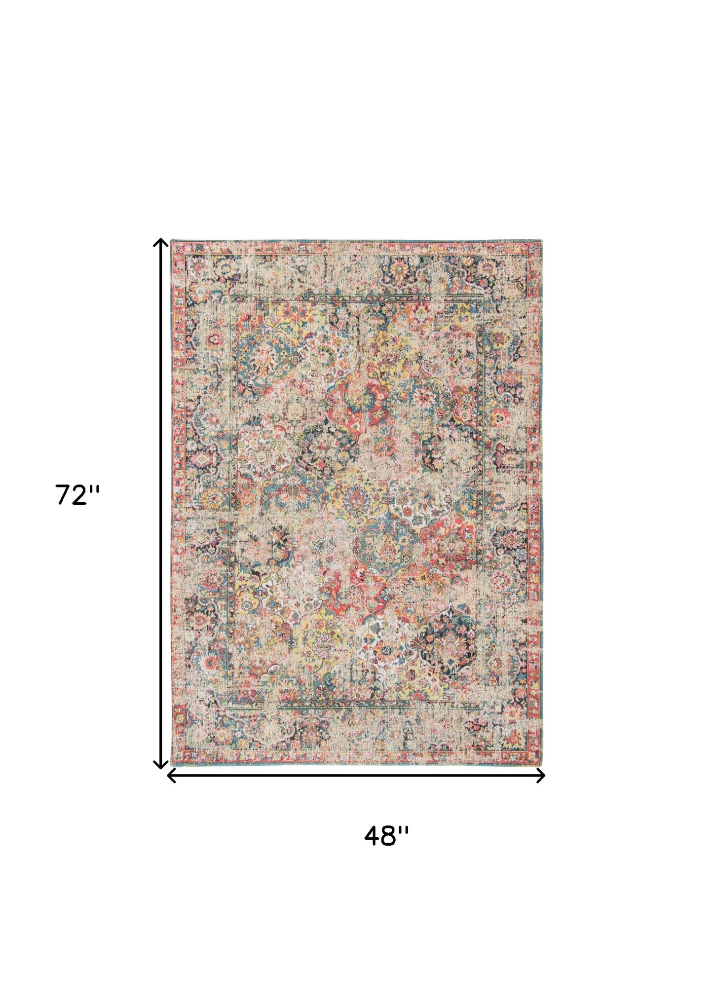 5' x 7' Red Oriental Non Skid Area Rug