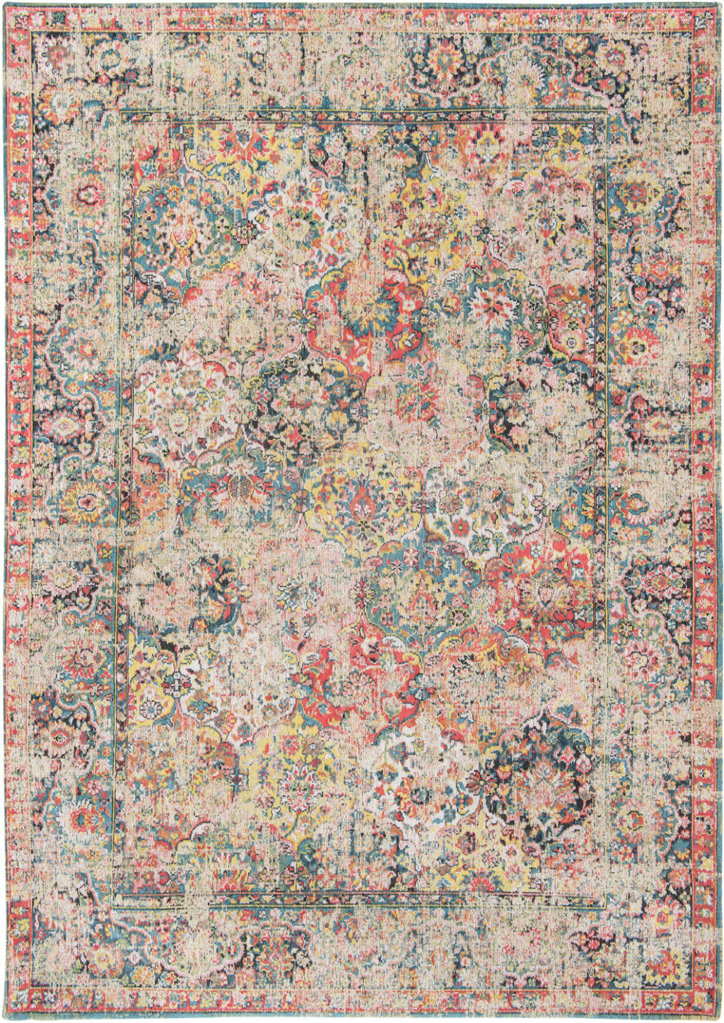 5' x 7' Red Oriental Non Skid Area Rug