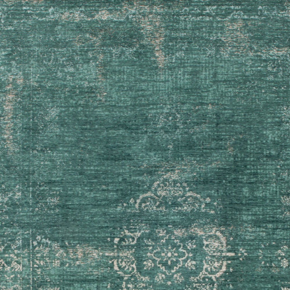 7' x 9' Gray and Green Medallion Non Skid Area Rug