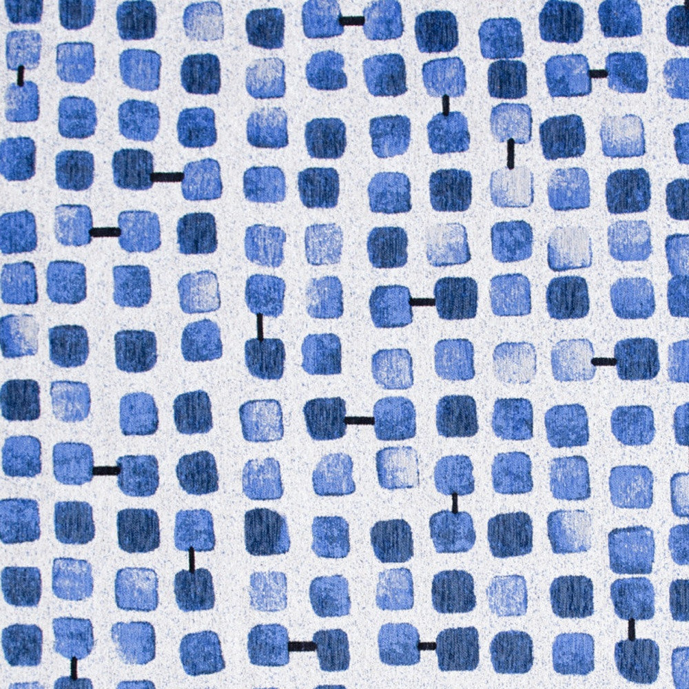 5' x 7' Blue Geometric Non Skid Area Rug