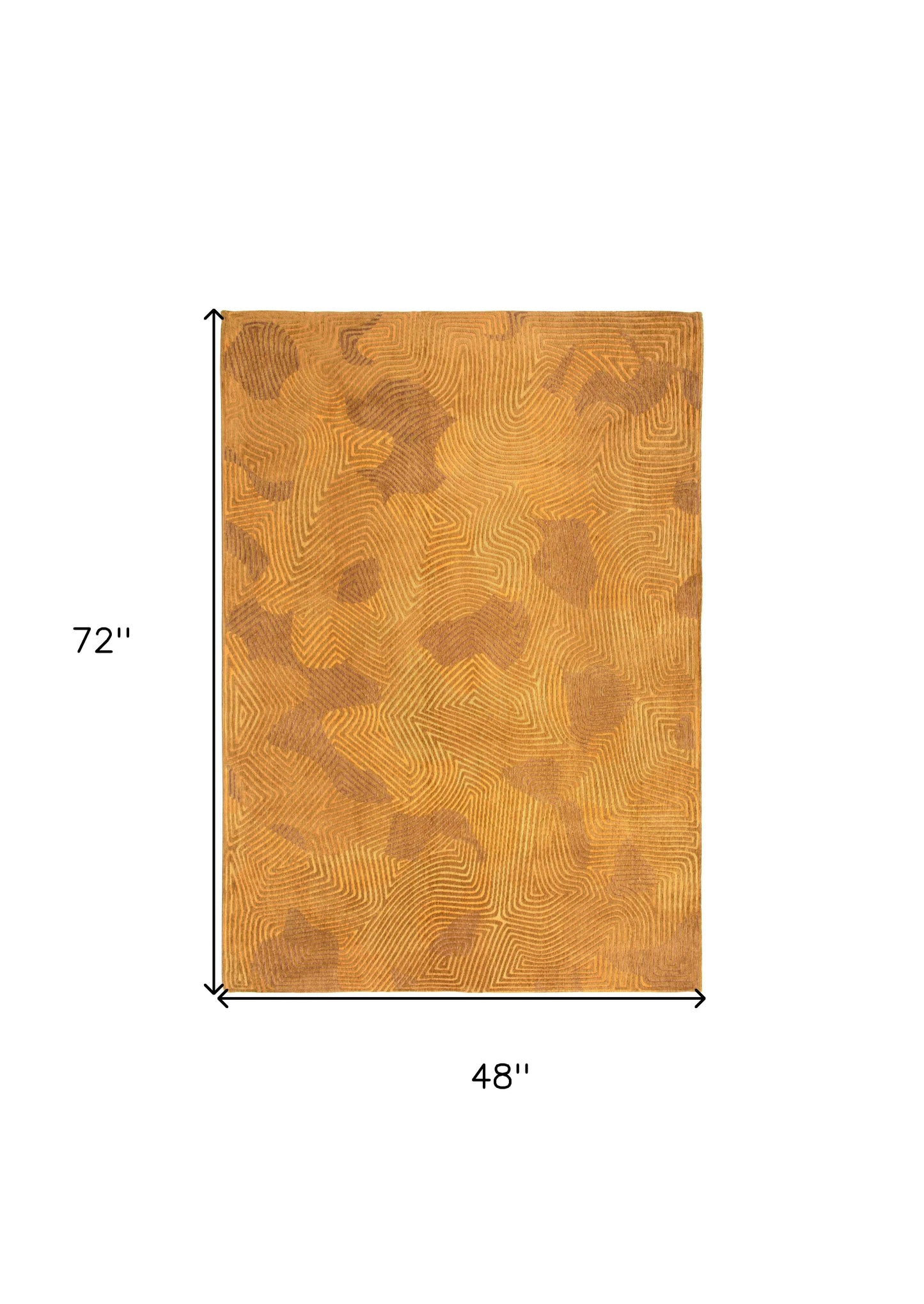 5' x 7' Yellow Abstract Non Skid Area Rug