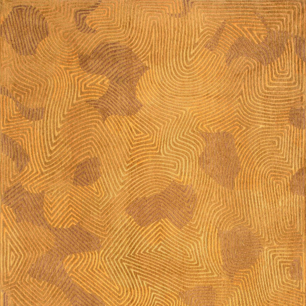 5' x 7' Yellow Abstract Non Skid Area Rug