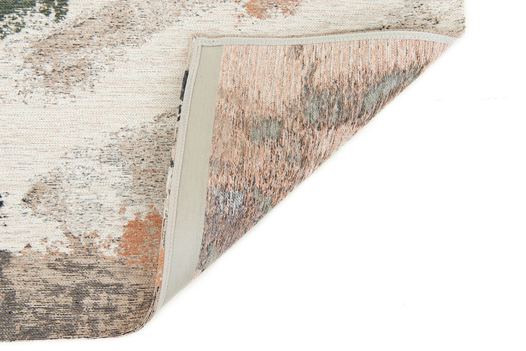 8' x 11' Gray and Orange Abstract Non Skid Area Rug