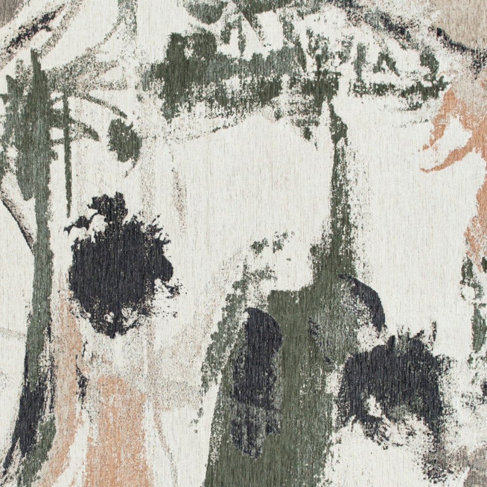 8' x 11' Gray and Orange Abstract Non Skid Area Rug