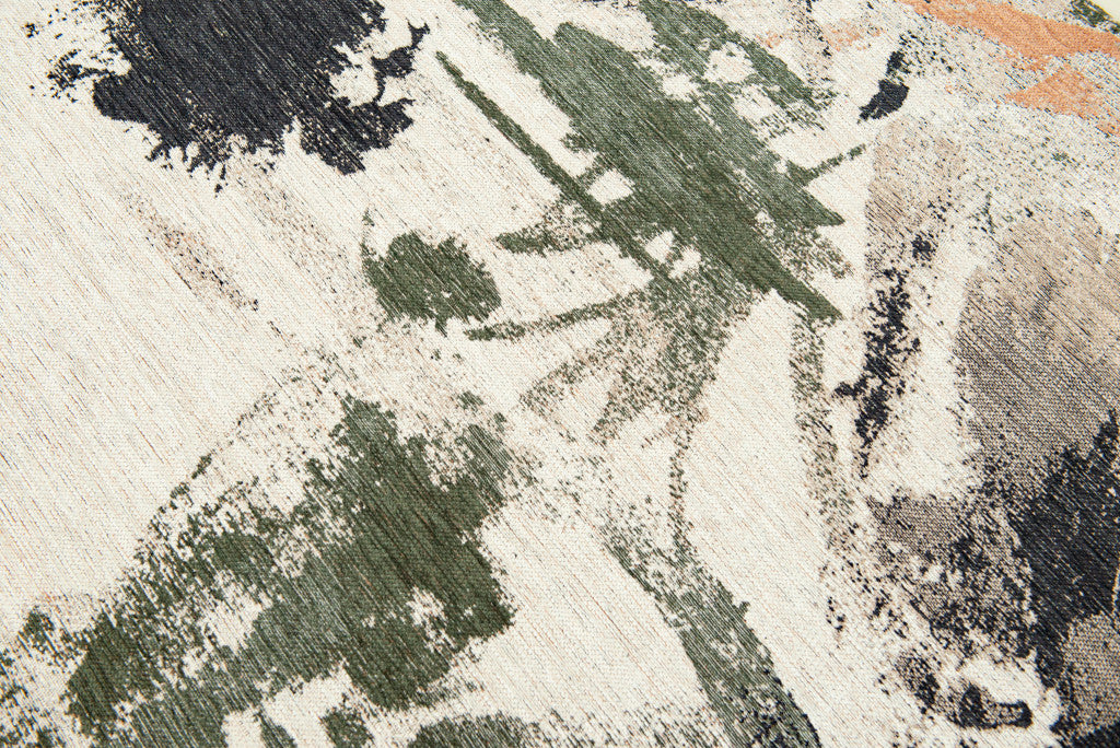 8' x 11' Gray and Orange Abstract Non Skid Area Rug