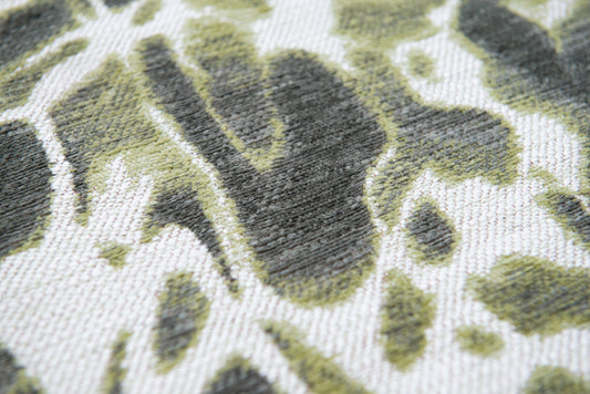 8' x 11' Green and White Abstract Non Skid Area Rug