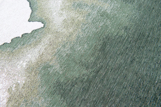 8' x 11' Gray and Green Abstract Non Skid Area Rug