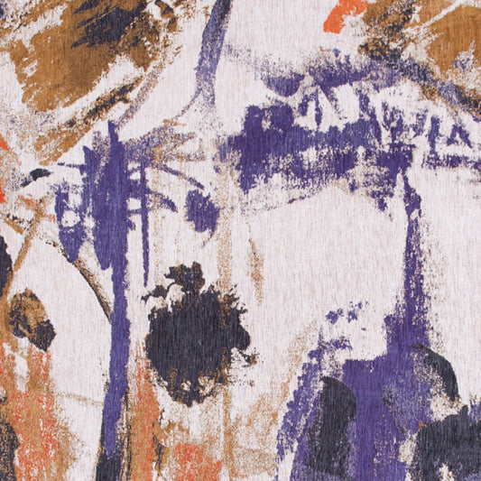 8' x 11' Purple and White Abstract Non Skid Area Rug